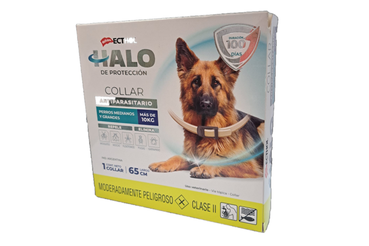 COLLAR ANTIPULGAS ECTHOL HALO PERROS MEDIANOS Y GRANDES +10KG (HOLLIDAY)