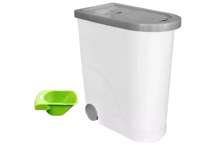 ALMACENADOR/CONTENEDOR DE ALIMENTO 15KG CON RUEDA Y PALITA ART.3351 (L.SUR)