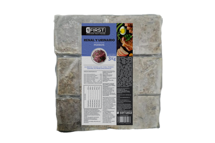 FIRST ALIMENTO NATURAL CONGELADO PERROS RENAL Y URINARIO 3KG