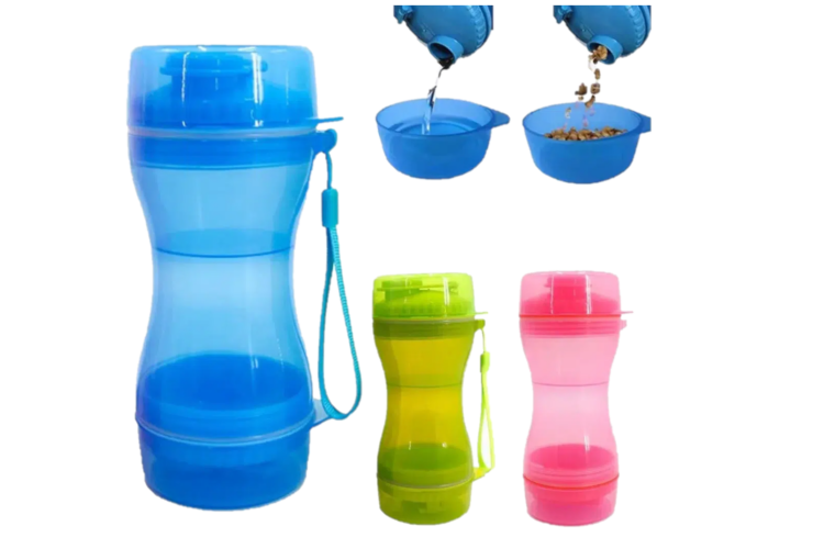BOTELLA BEBEDERO + PORTA ALIMENTO DE PASEO (RENA)