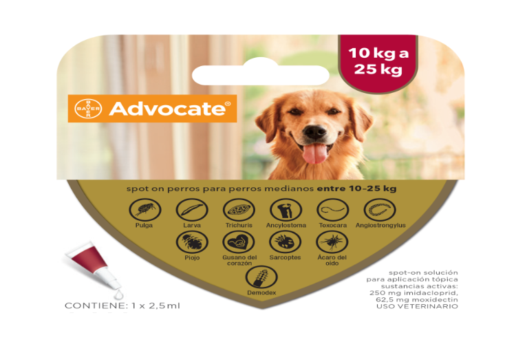 ADVOCATE PERRO 10-25KG(ELANCO) (1 MES)