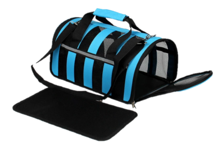 TRANSPORTADORA CON TIRAS REFLECTANTES MEDIANO 48X24X24CM