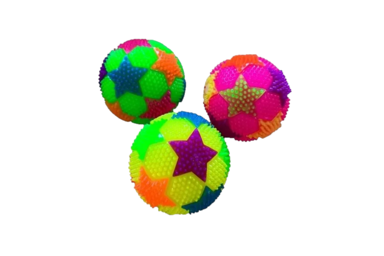 JUEGUETE PELOTA C/ LUZ Y CHIFLE 8CM S0472 (DITRI)