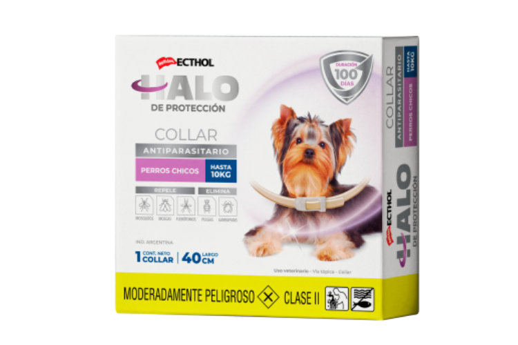 COLLAR ANTIPULGAS ECTHOL HALO PERROS CHICOS HASTA 10KG (HOLLIDAY)