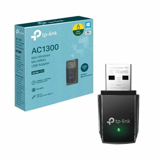 Archer T3U Plus, Adaptador USB Inalámbrico Banda Dual AC1300 Alta Ganancia