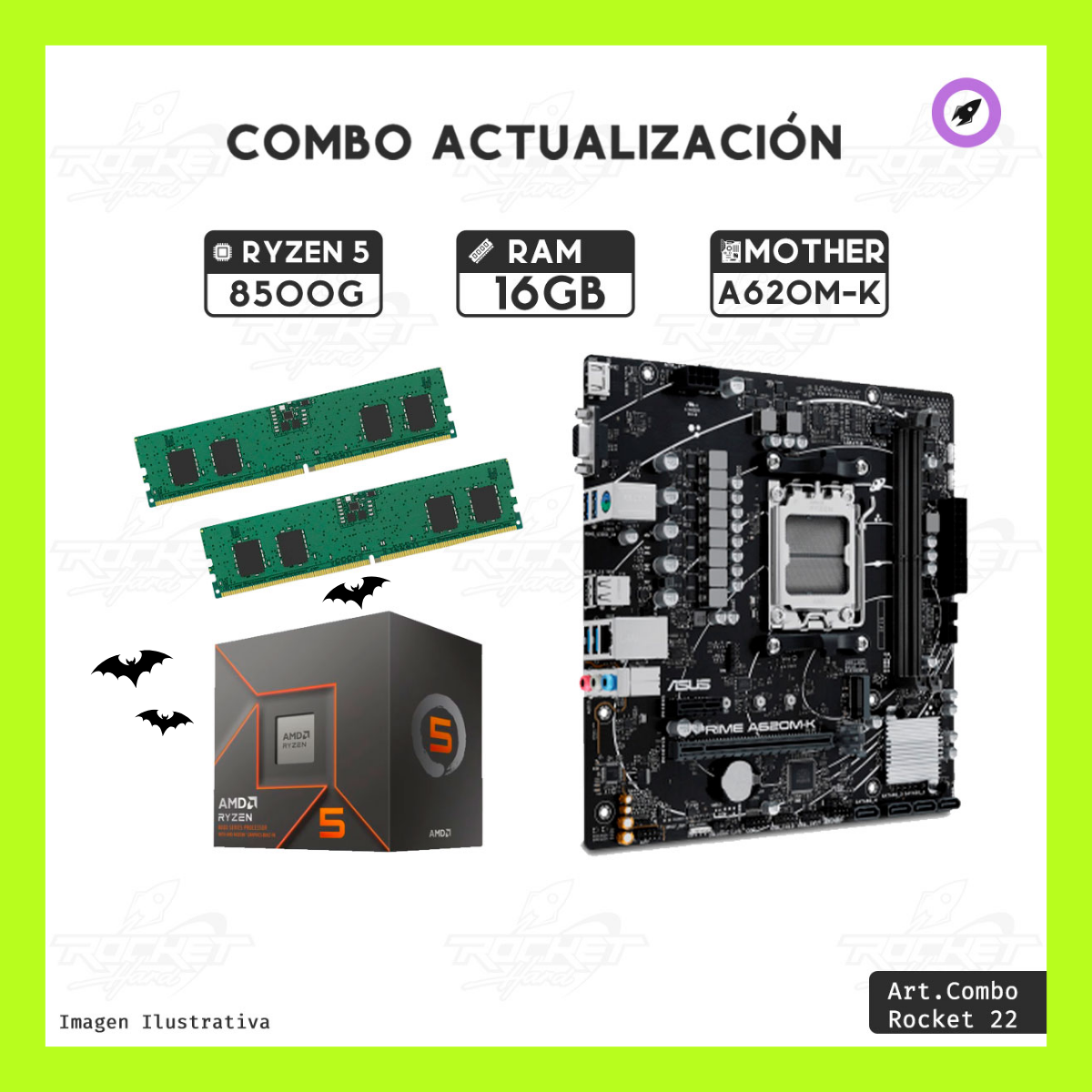 COMBO ROCKET RYZEN 5 8500G - A620 - 16GB