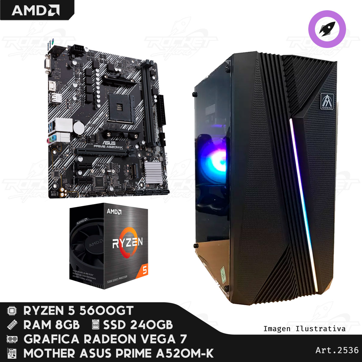 PC ROCKET RYZEN 5 5600GT - 8GB - 240GB