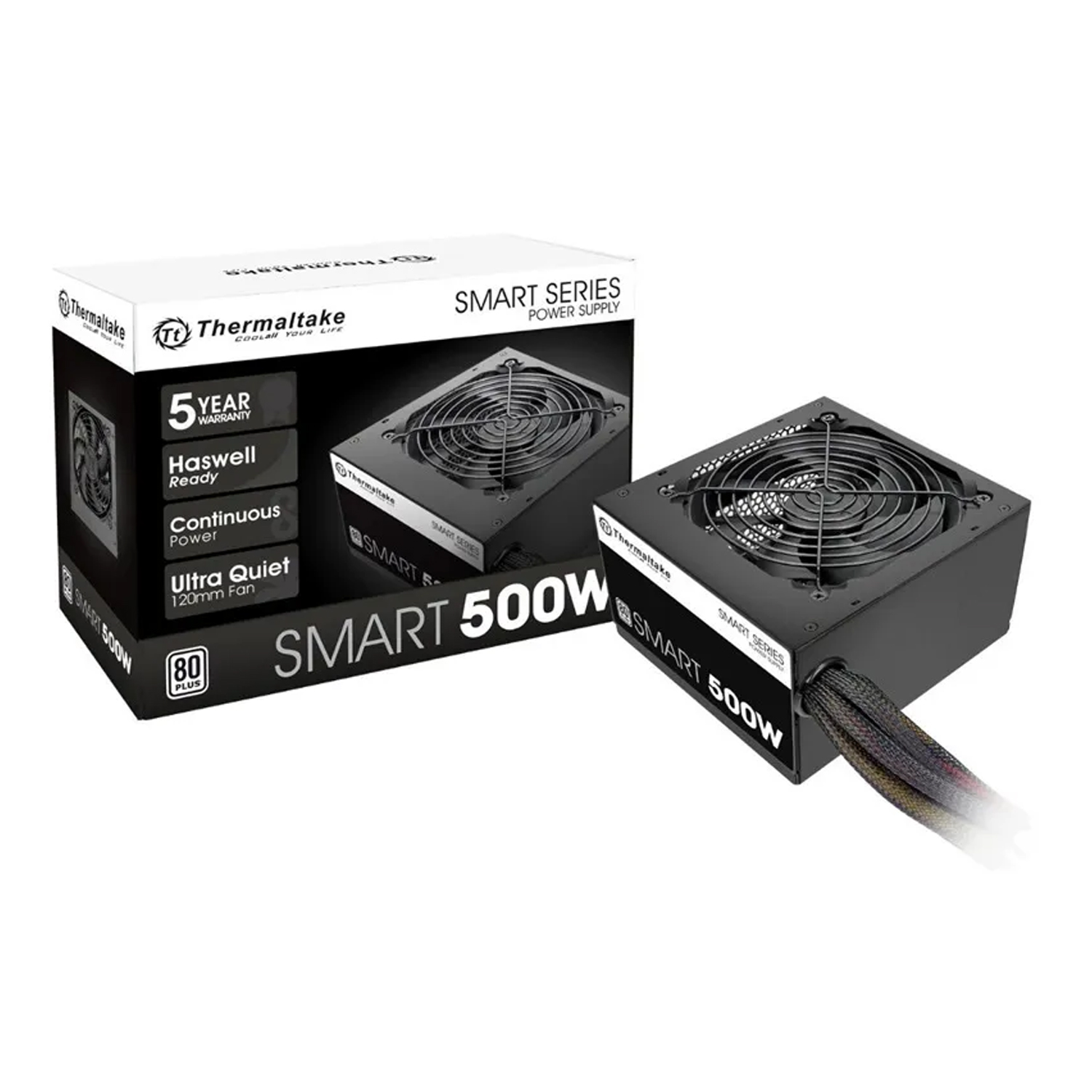 FUENTE THERMALTAKE 500W SMART 80 PLUS WHITE