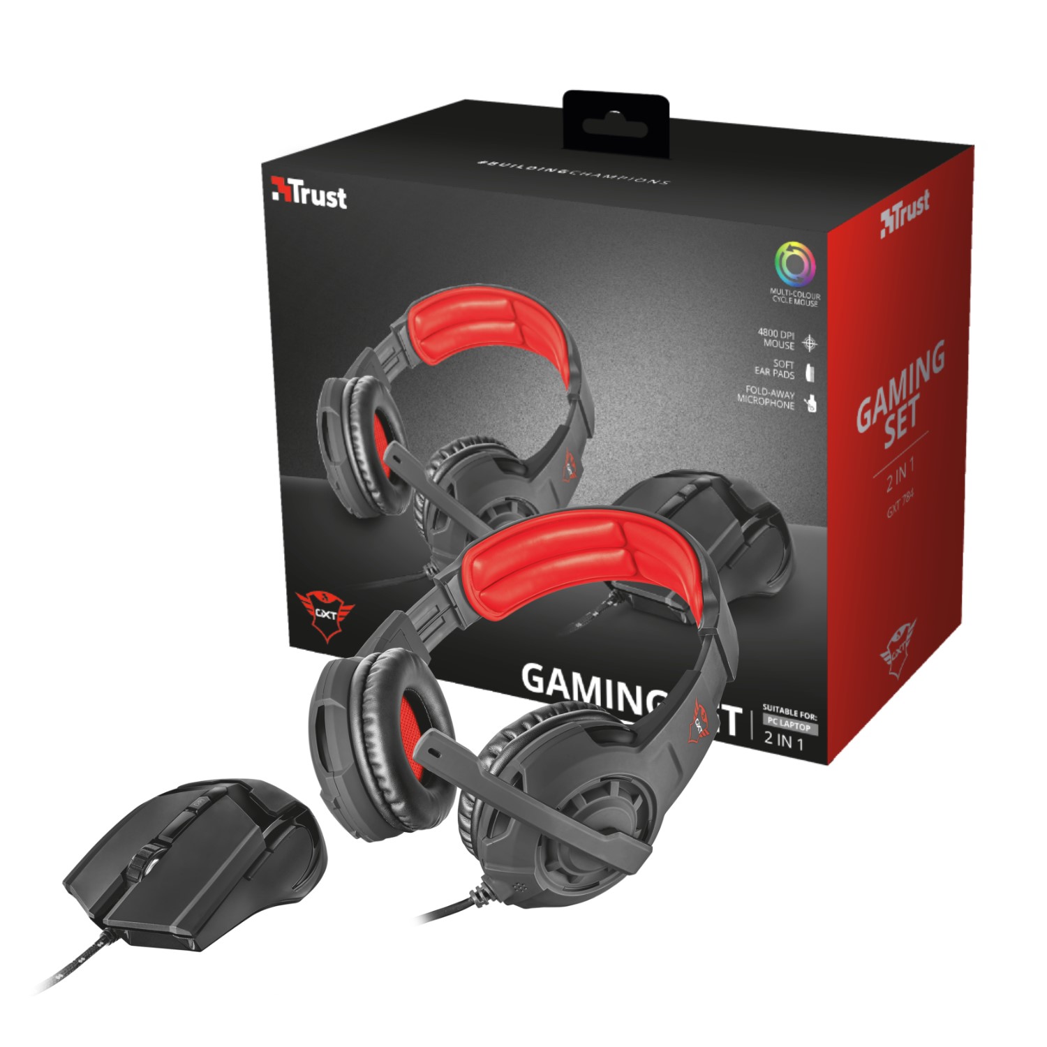 MOUSE + AURICULAR TRUST GXT 784 PC/XBOX/USB