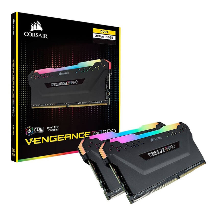 MEMORIA RAM CORSAIR 16GB 2X8 DDR4 3200MHZ VENGEANCE PRO RGB BLACK