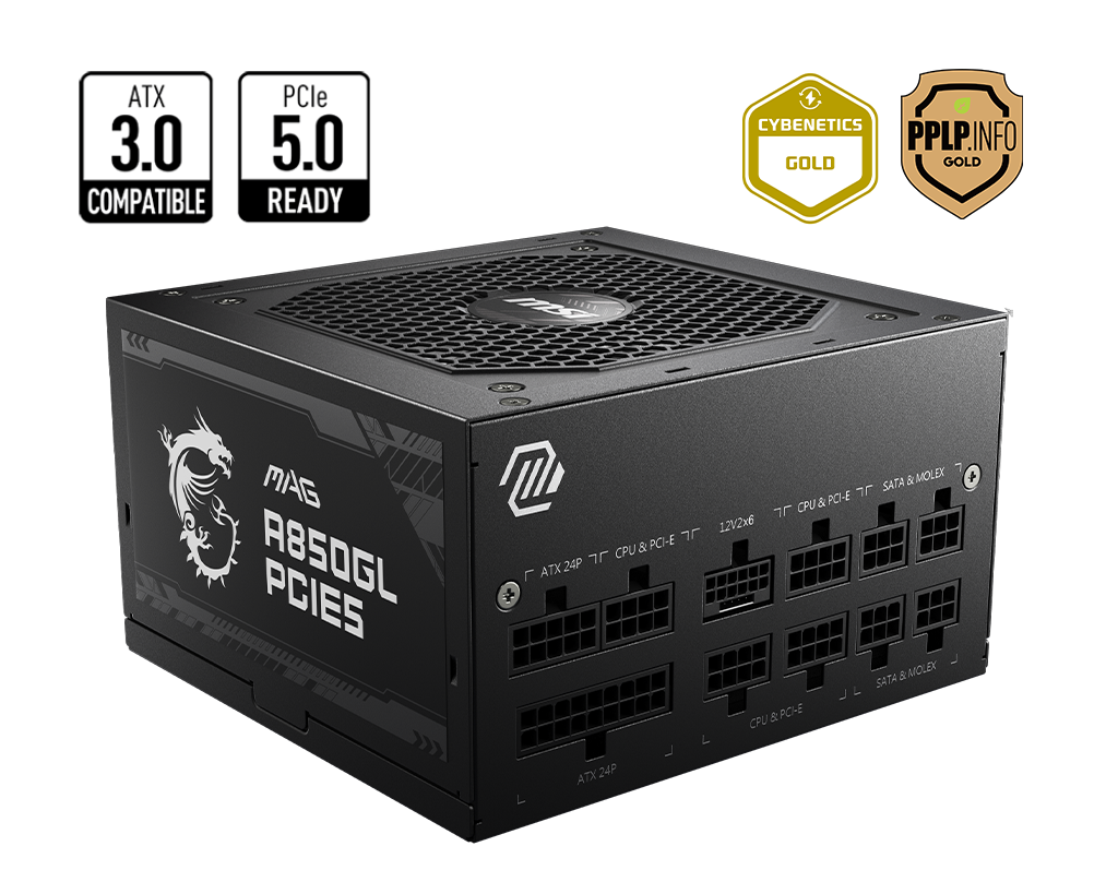 FUENTE MSI MAG A850GL 850W 80 PLUS GOLD FULL MODULAR PCIE 5.0