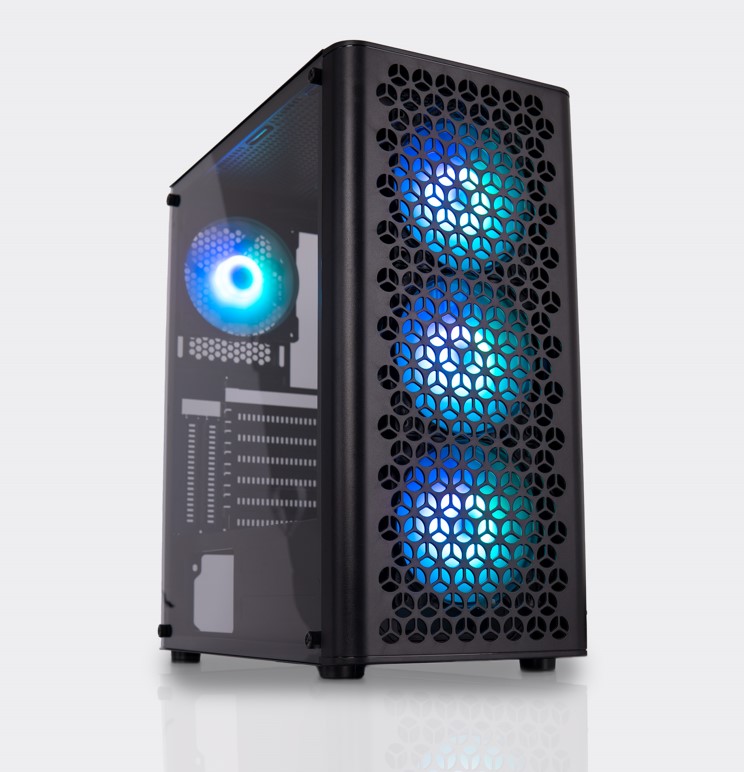 GABINETE MERX CK-200 GAMER + 4 COOLER ARGB / BLACK (COBRA KING)