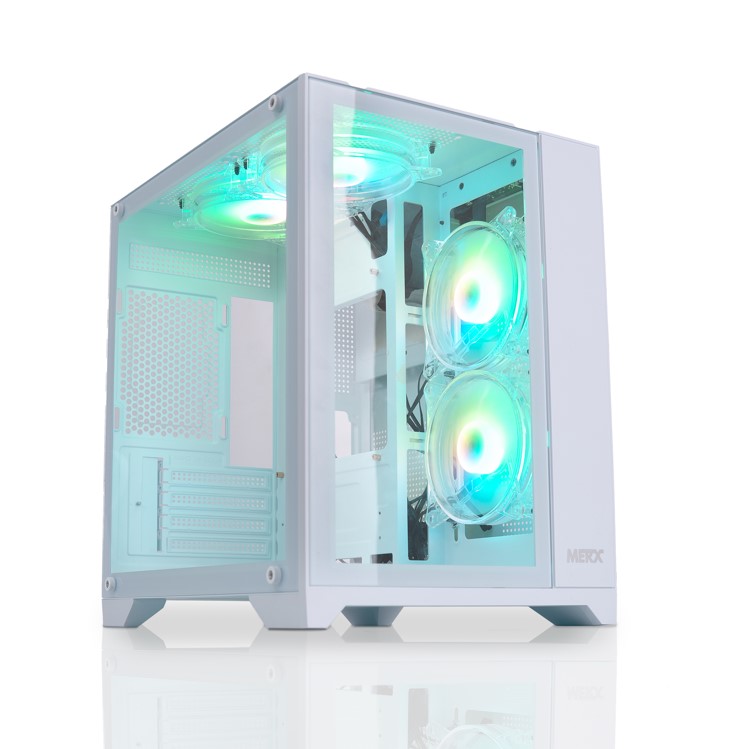 GABINETE MERX PB-100 GAMER + 4 COOLER ARGB ( POLAR BEAR WHITE)