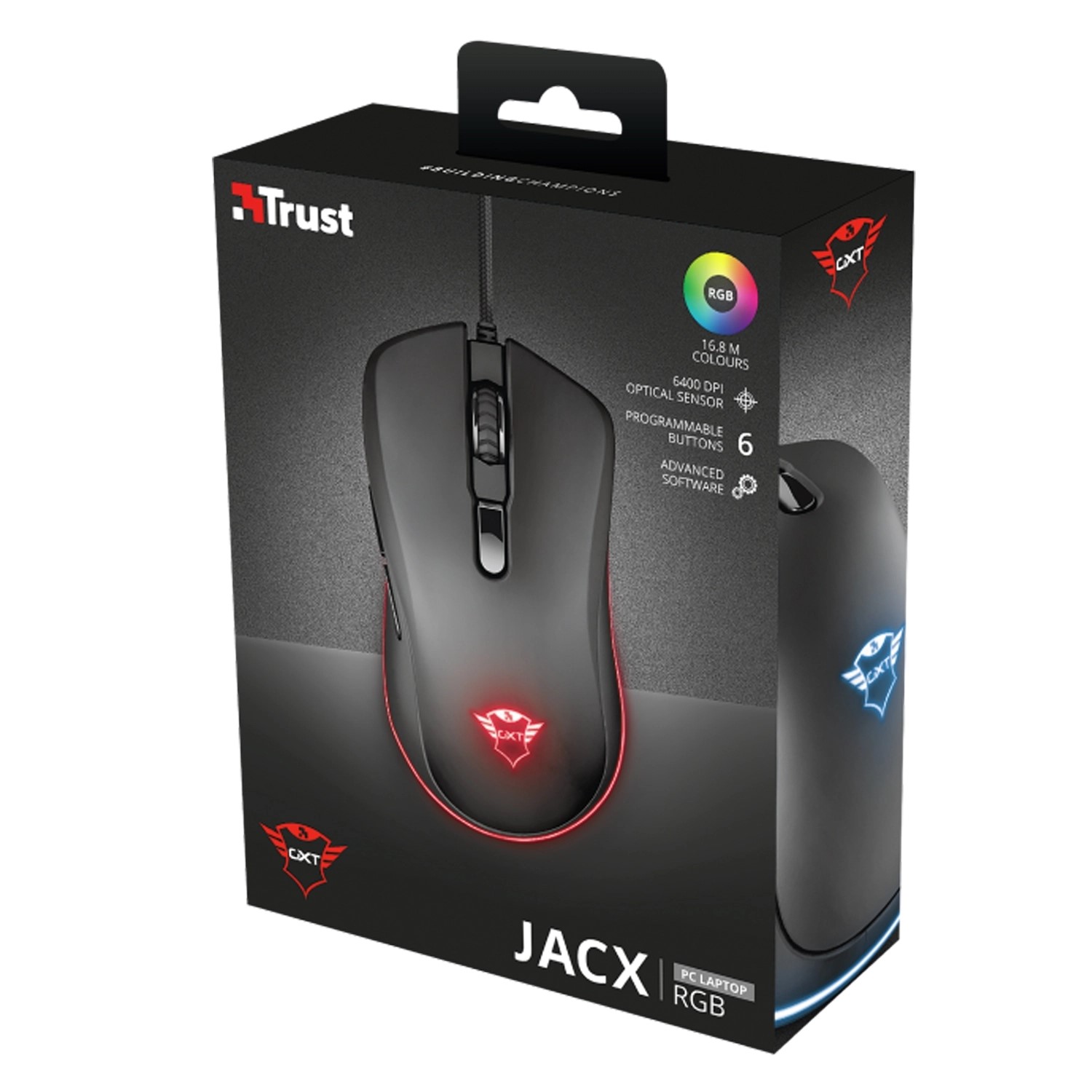 MOUSE TRUST GAMINGC GXT 930 JACX RGB USB 6400 DPI