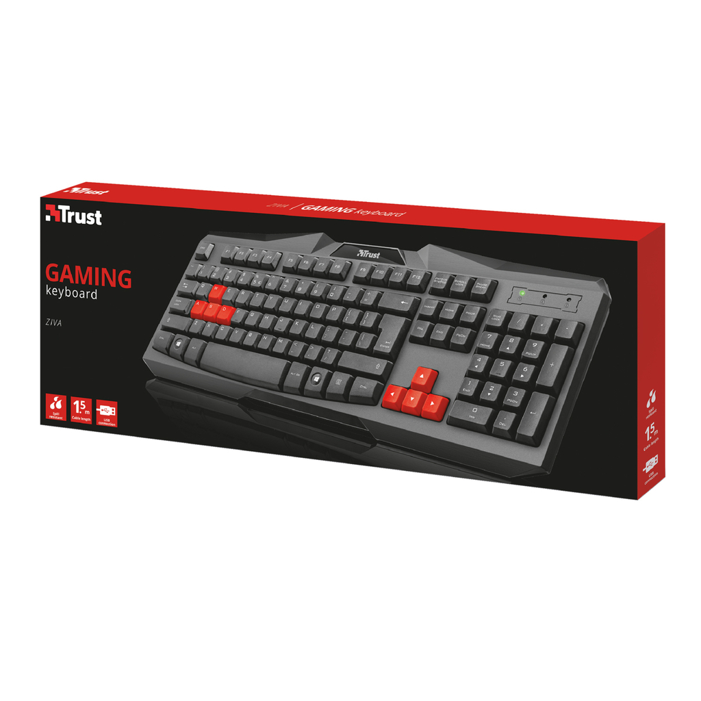 TECLADO TRUST GAMING ZIVA USB