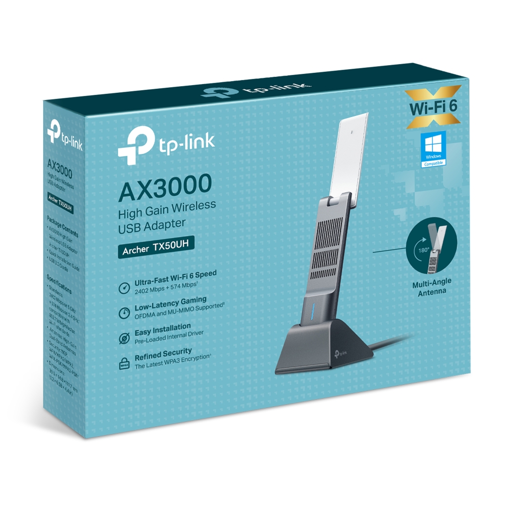 ARCHER TX50UH P REDW USB AX3000 D BAND HIGH GAIN 2 ANT