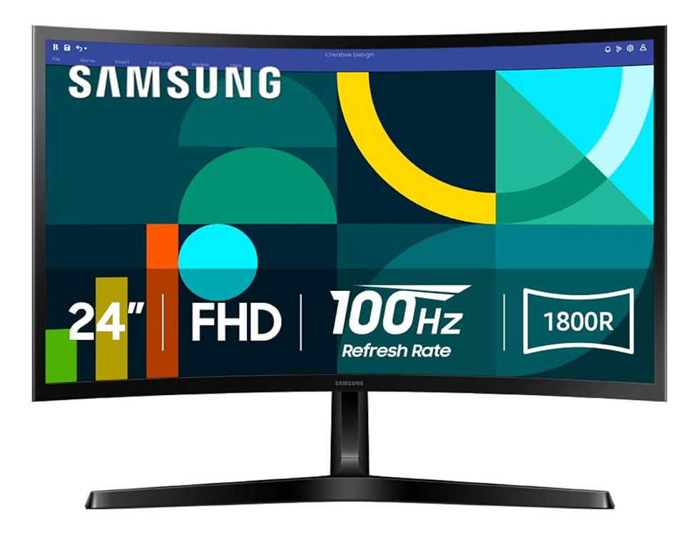 Monitor Gamer Curvo Samsung 24 D366 100hz Fhd Ls24d366galx