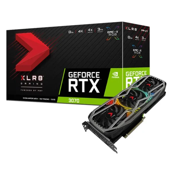 OUTLET PLACA DE VIDEO PNY XLR8 RTX 3070 3X 8GB GDDR6 RGB OC