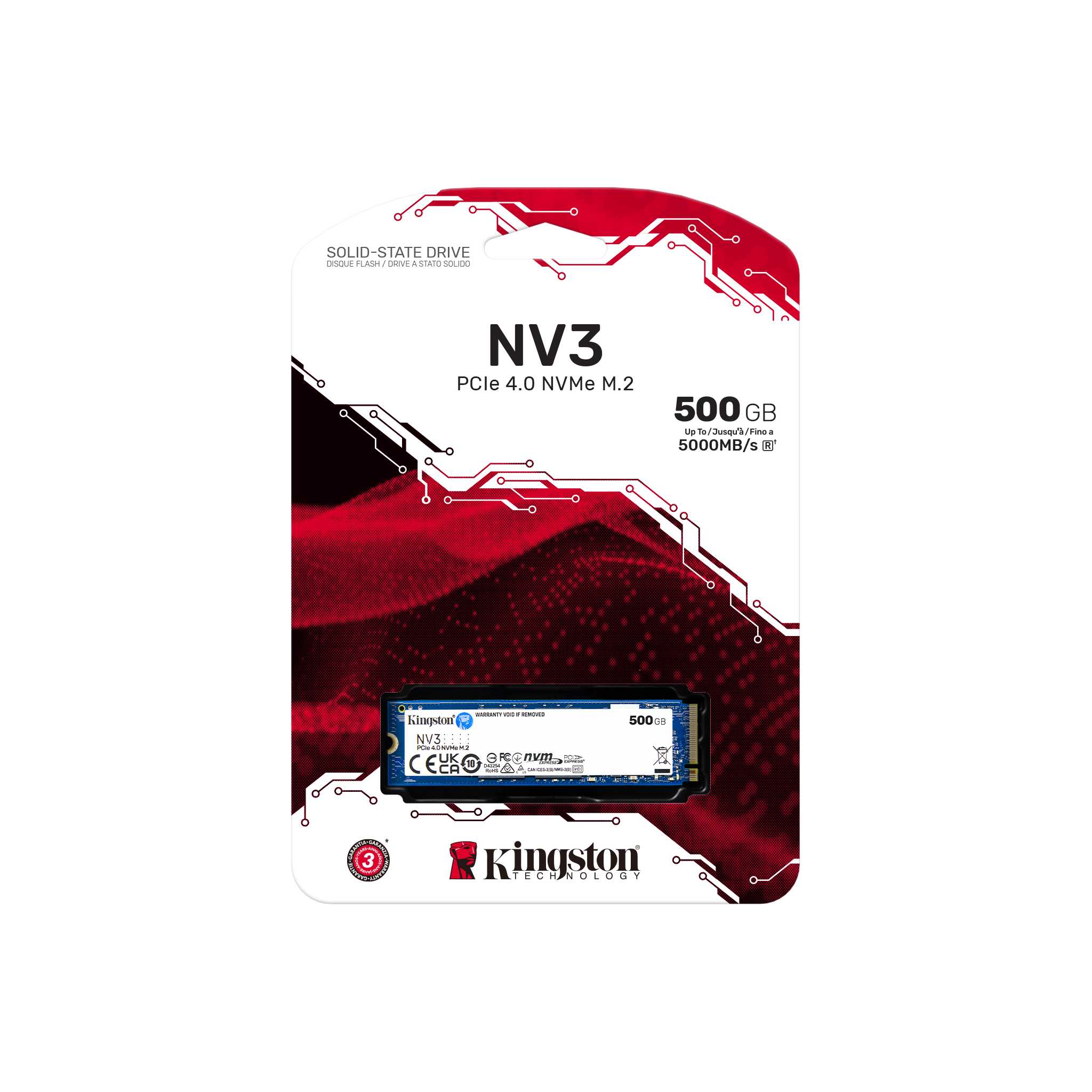 DISCO SSD KINGSTON SNV3S 500GB M.2 NVME PCIE 4.0