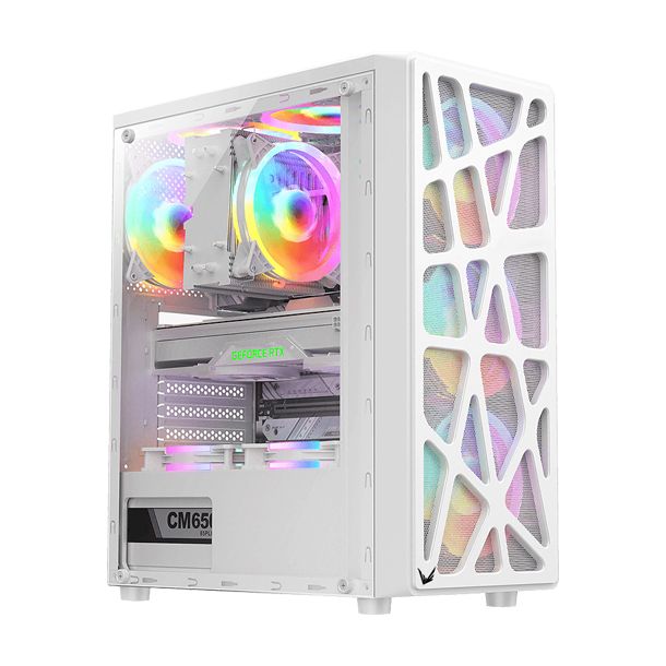GABINETE GAMER FORMULA V MANA WHITE (ATX/MATX + 4 FANS FRGB)