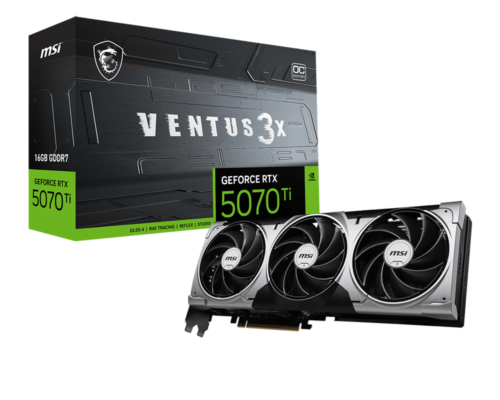 PLACA DE VIDEO MSI GEFORCE RTX 5070 TI VENTUS 3X OC 16G