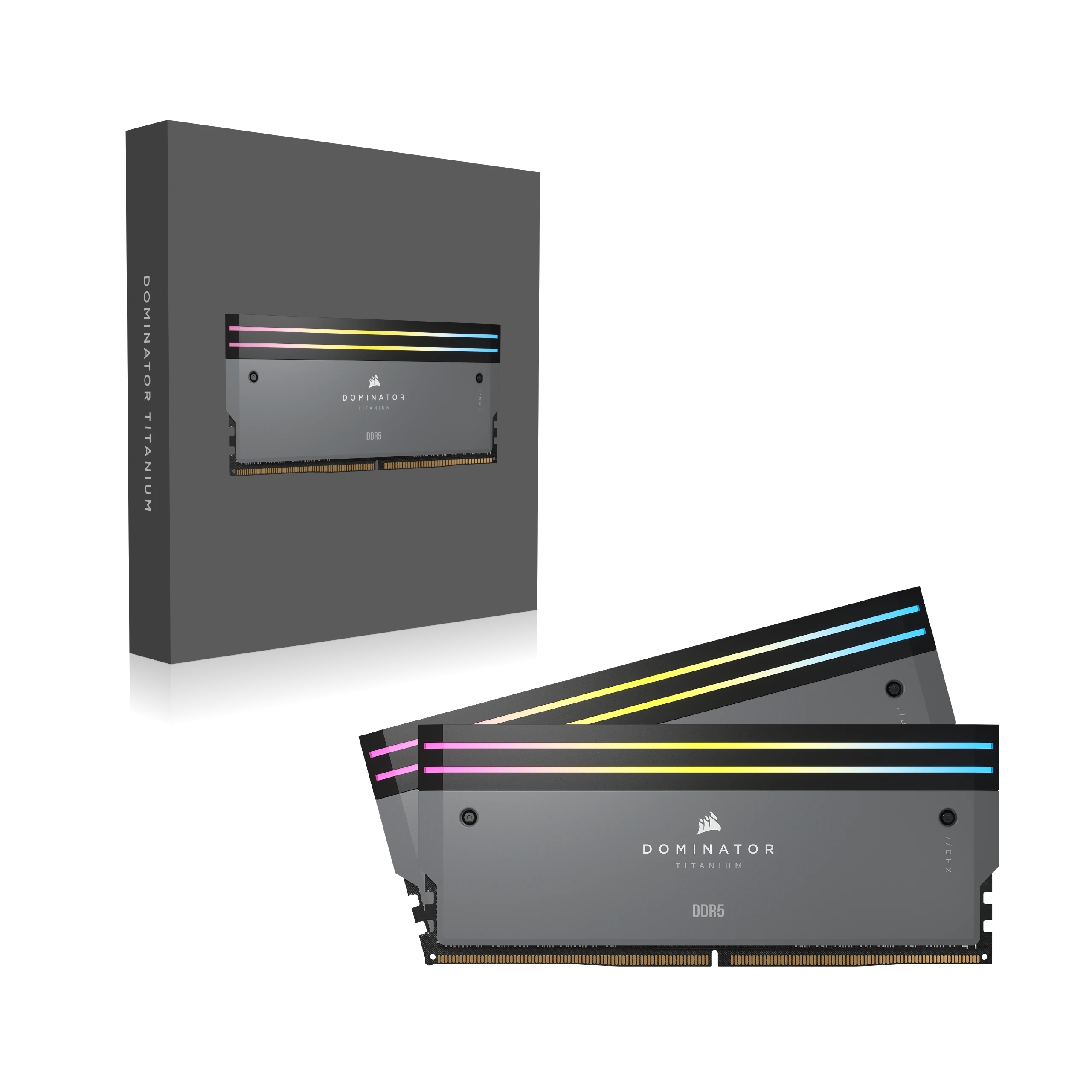 MEMORIA RAM CORSAIR 64GB 2X32GB DDR5 6000MT DOMINATOR TITANIUM RGB AMD EXPO & INTEL XMP CL30