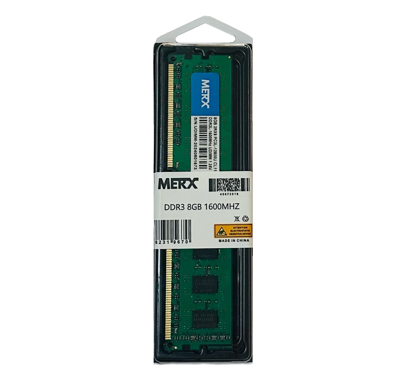 MEMORIA RAM MERX DDR3 8GB 1600MHZ 1.35V