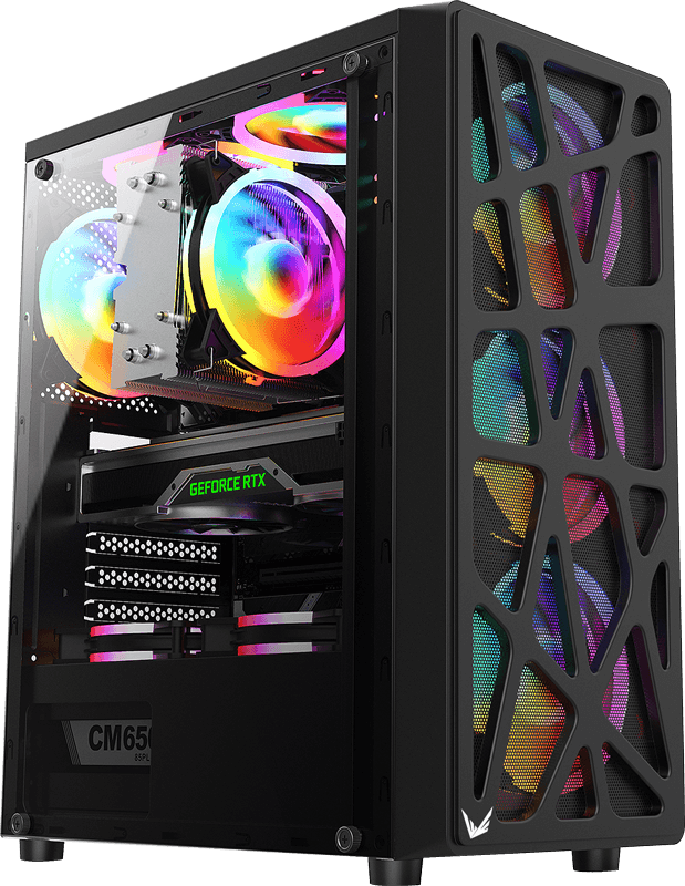 GABINETE GAMER FORMULA V MANA BLACK (ATX/MATX + 4 FANS FRGB)