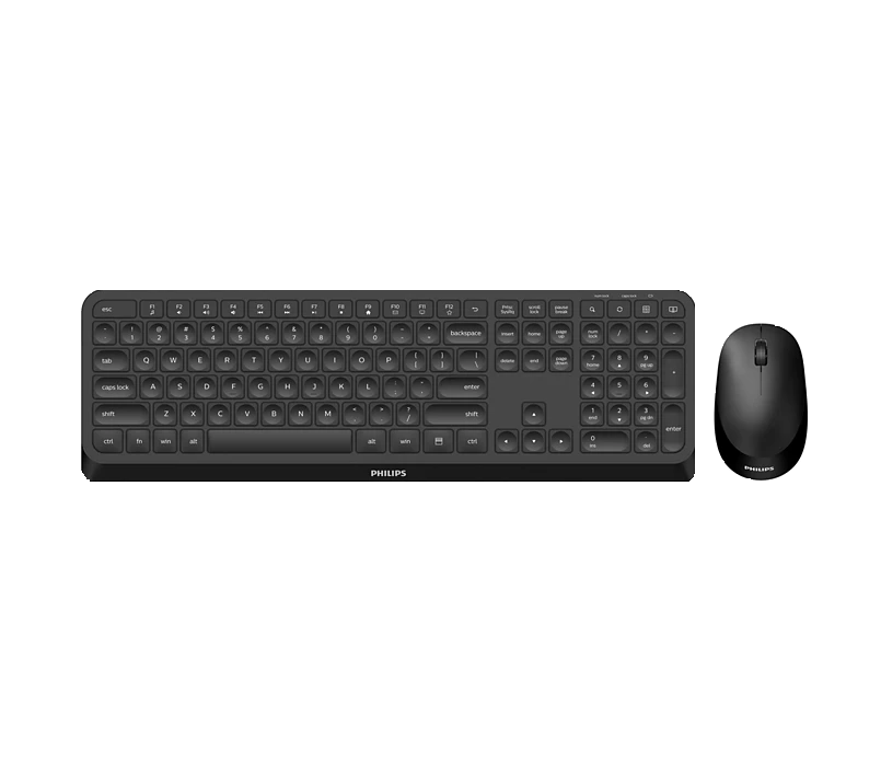 TECLADO+MOUSE PHILIPS SERIE 3000 WIRELESS 1600 DPI 104 KEYS BLACK