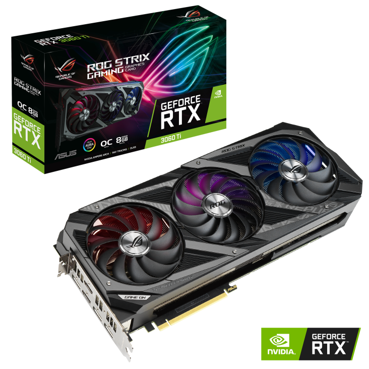 OUTLET PLACA DE VIDEO ASUS ROG STRIX GEFORCE RTX 3060 TI OC EDITION GDDR6 DE 8GB