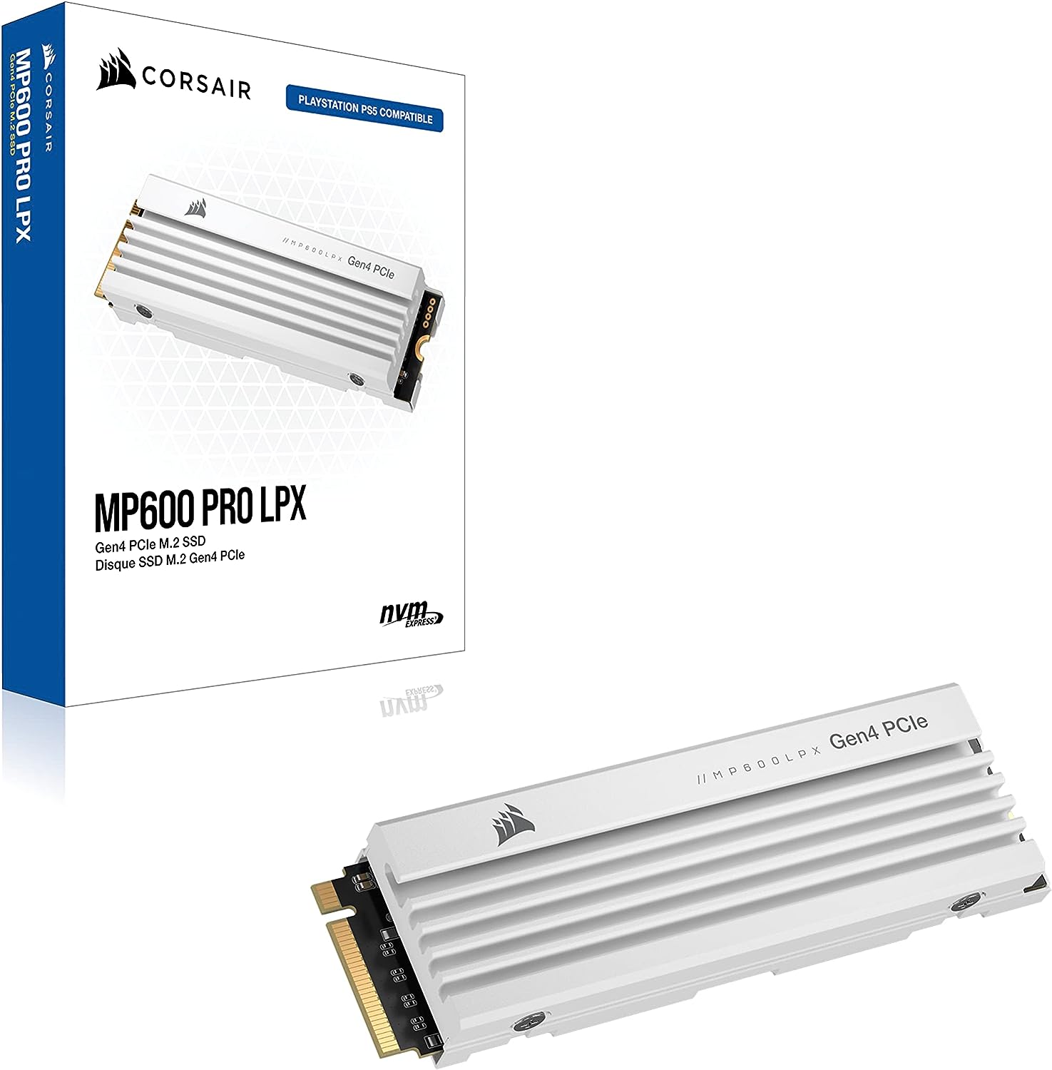 DISCO SSD M.2 CORSAIR 1TB MP600 PRO LPX PCIE GEN4 X 4 NVME P/PS5 WHITE