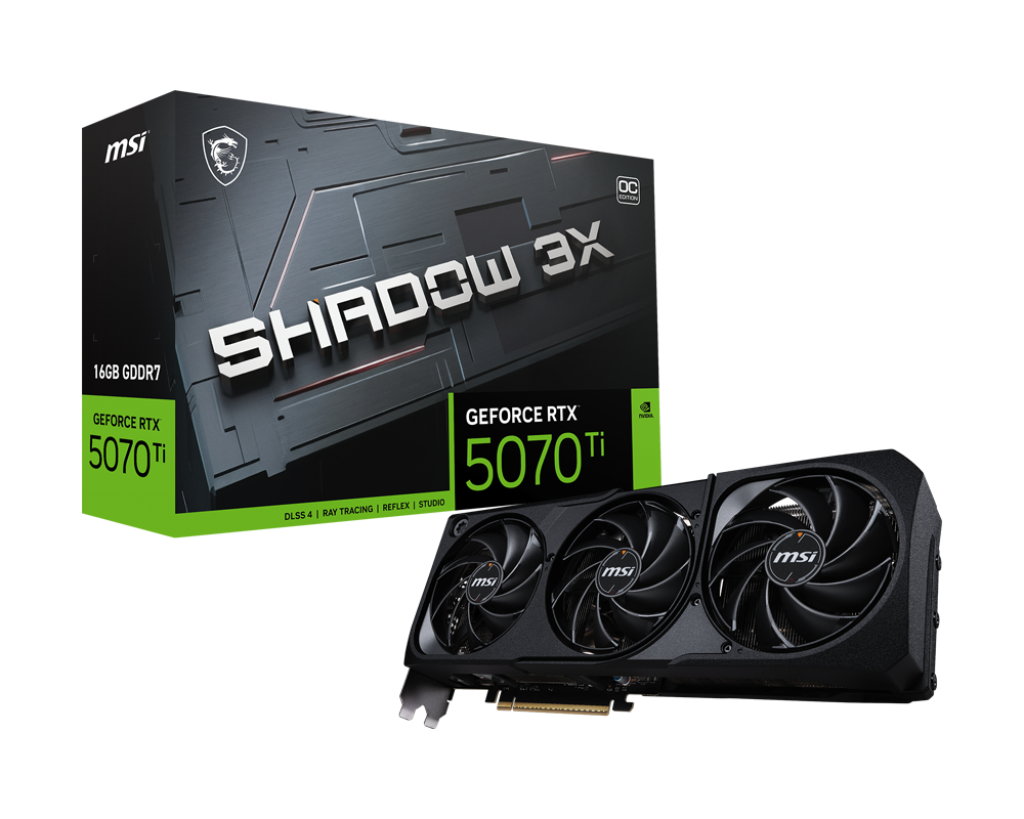 PLACA DE VIDEO MSI GEFORCE RTX 5070 TI SHADOW 3X OC 16G