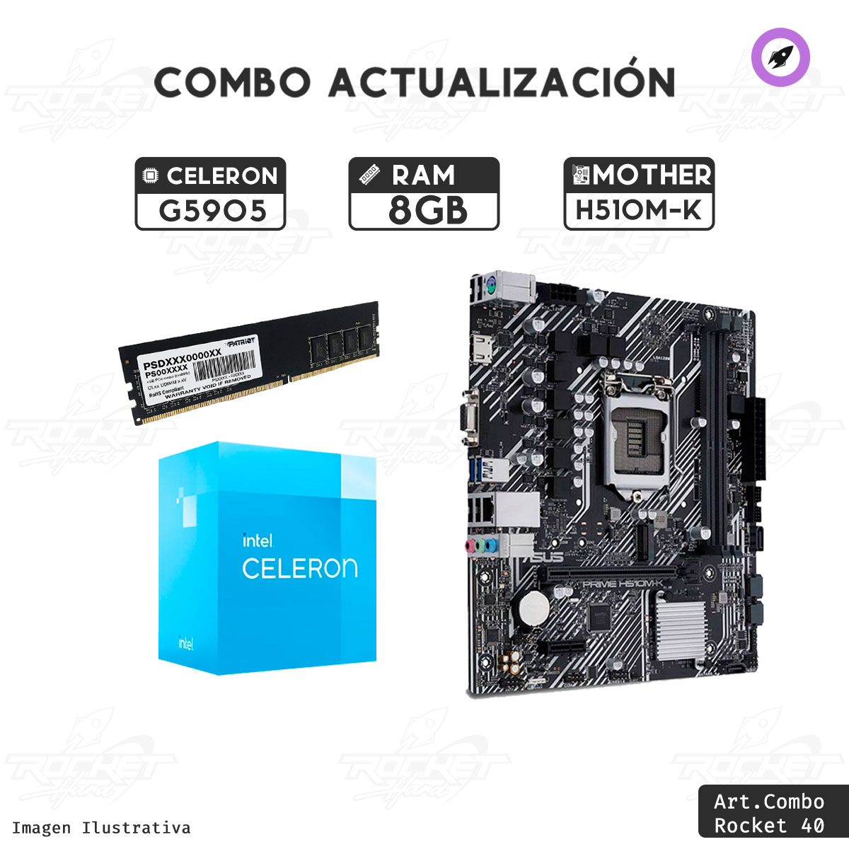 COMBO ROCKET INTEL CELERON G5905 - H510 - 8GB
