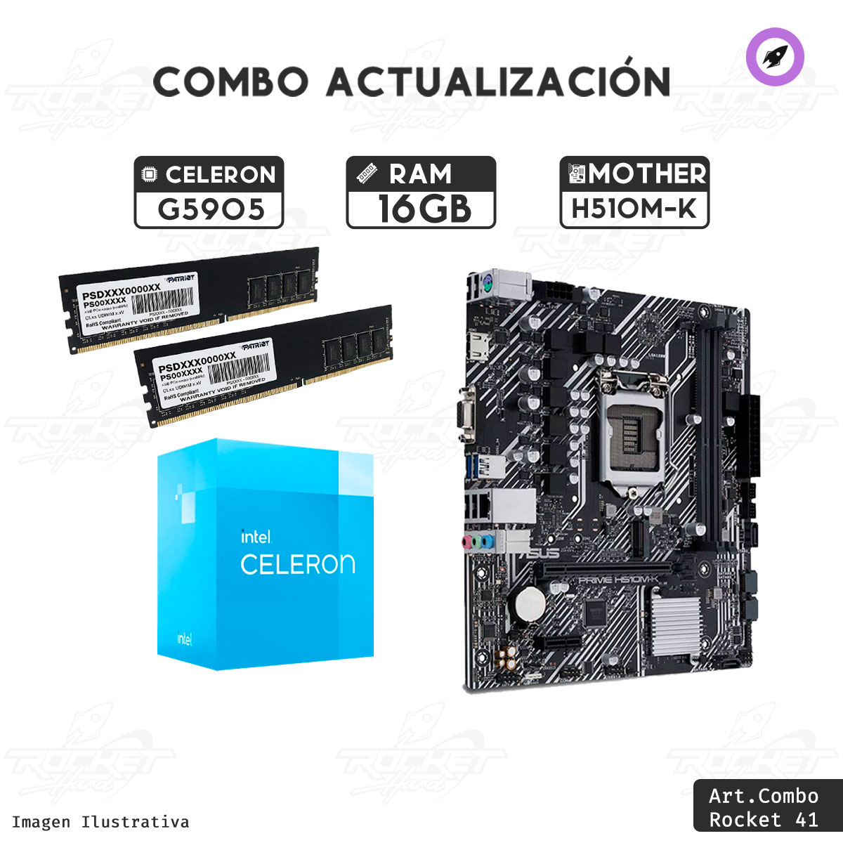 COMBO ROCKET INTEL CELERON G5905 - H510 - 16GB