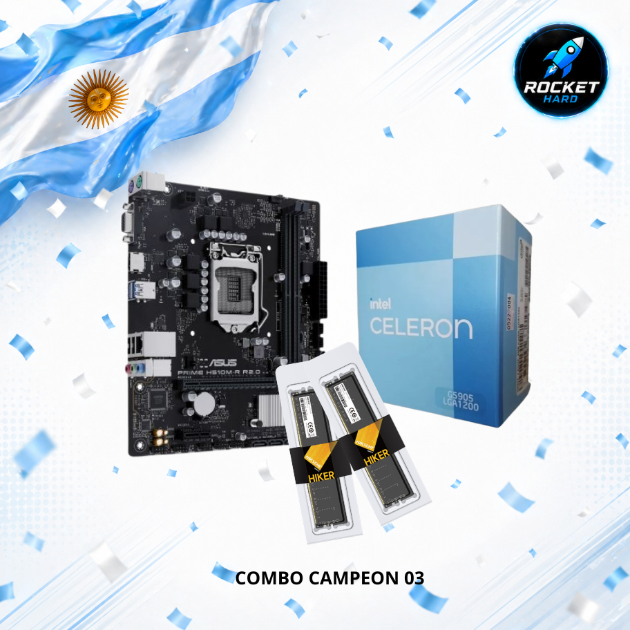 Combo Rocket Intel Celeron G5905 - H510 - 16gb