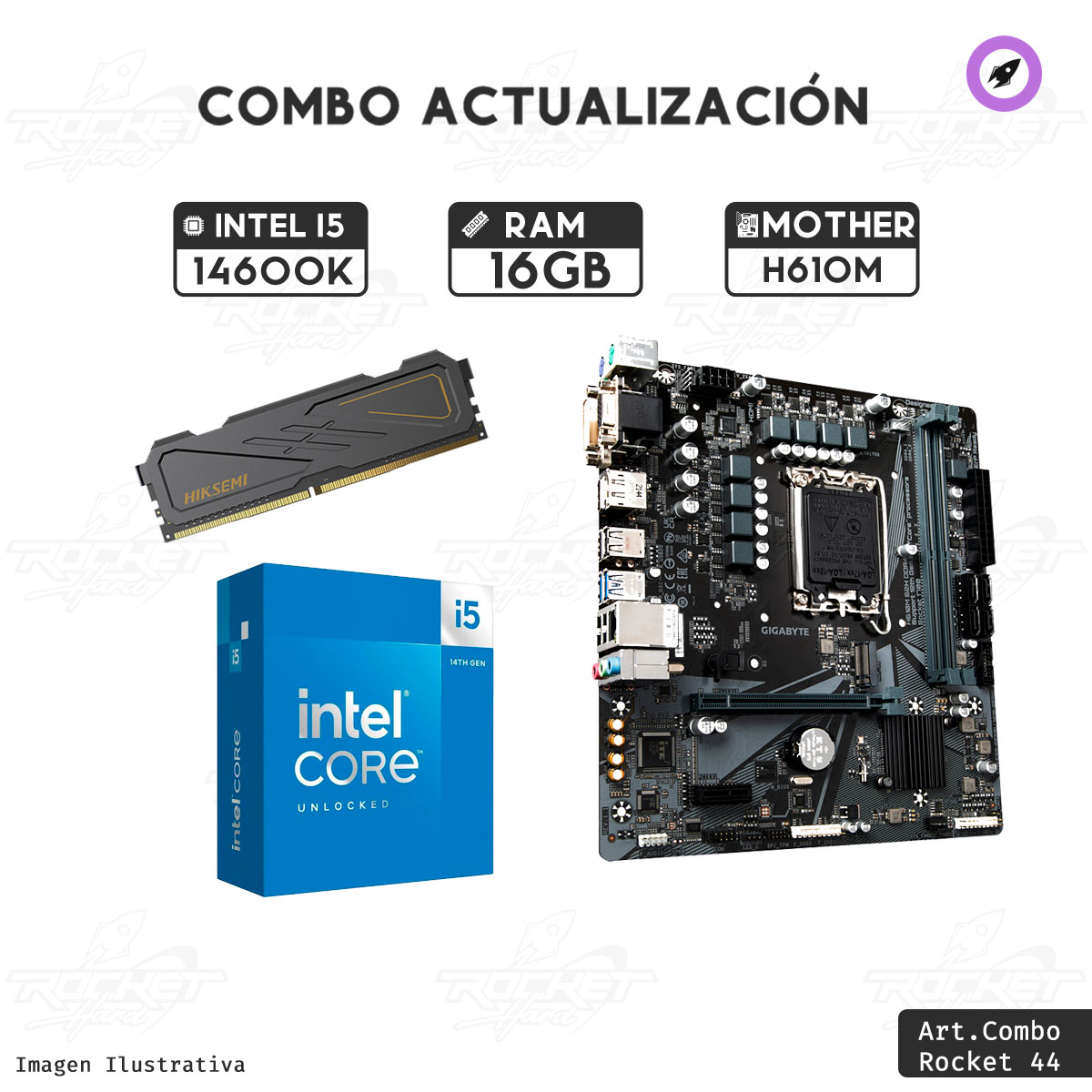 COMBO ROCKET INTEL I5 14600K - H610 - 16GB