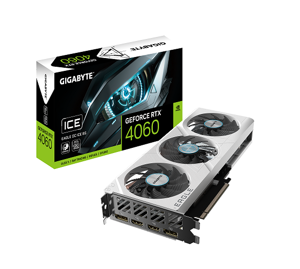 PLACA DE VIDEO GIGABYTE GEFORCE RTX 4060 EAGLE OC ICE 8G WHITE