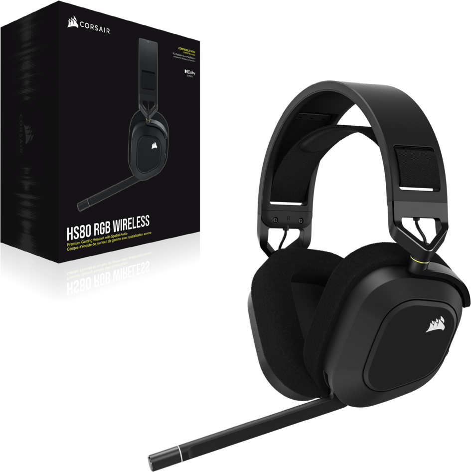 AURICULAR CORSAIR HS80 RGB WIRELESS CARBON