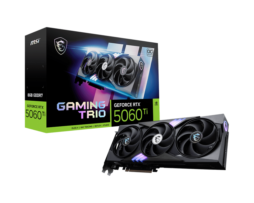 PLACA DE VIDEO MSI GEFORCE RTX 5060 TI GAMING TRIO OC 8G