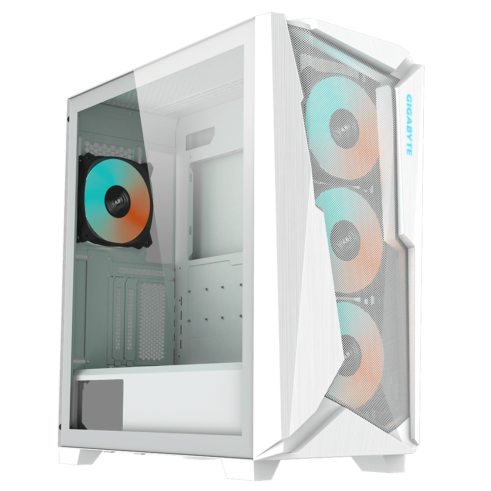 GABINETE GIGABYTE C301 GLASS ICE TG MID-TOWER FAN X4 WHITE