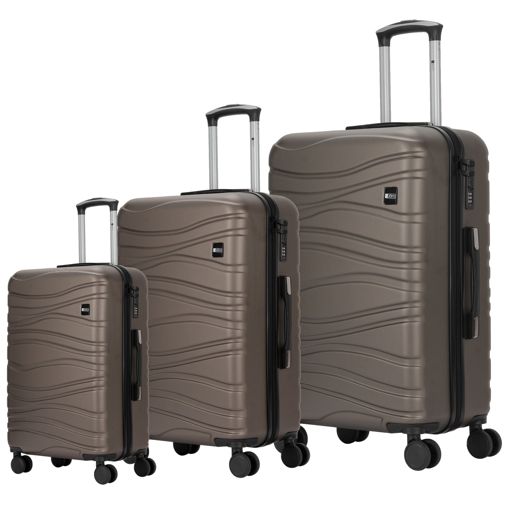 ZOM VALIJAS RÍGIDAS ZL-S052CF - SET X3 MEDIDAS - WAVY COFFEE