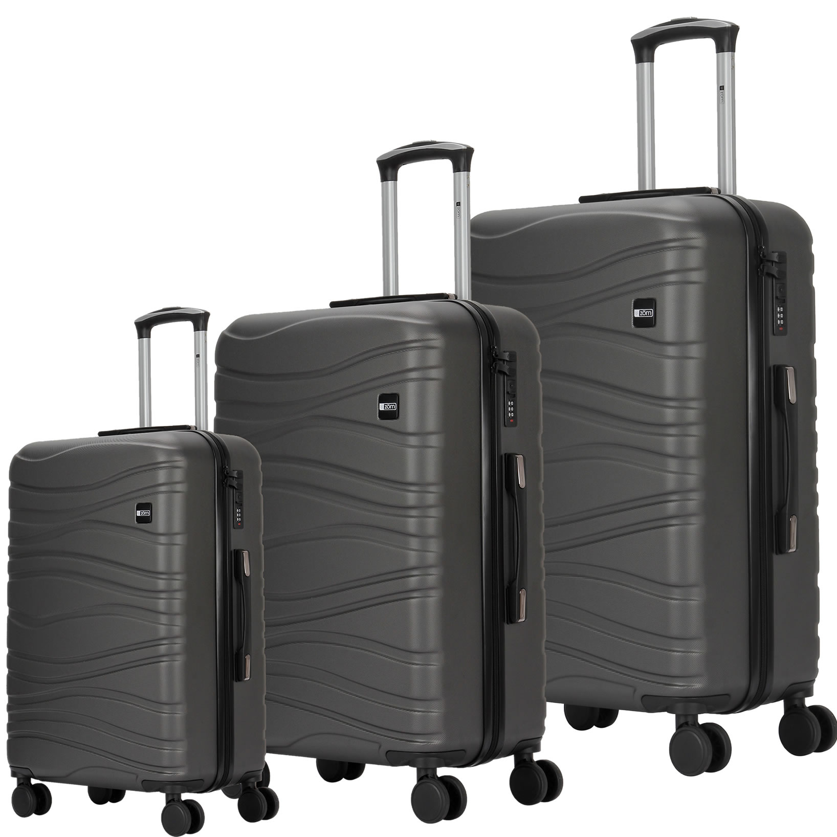 ZOM VALIJAS RÍGIDAS ZL-S052DK - SET X3 MEDIDAS - WAVY CARBONO