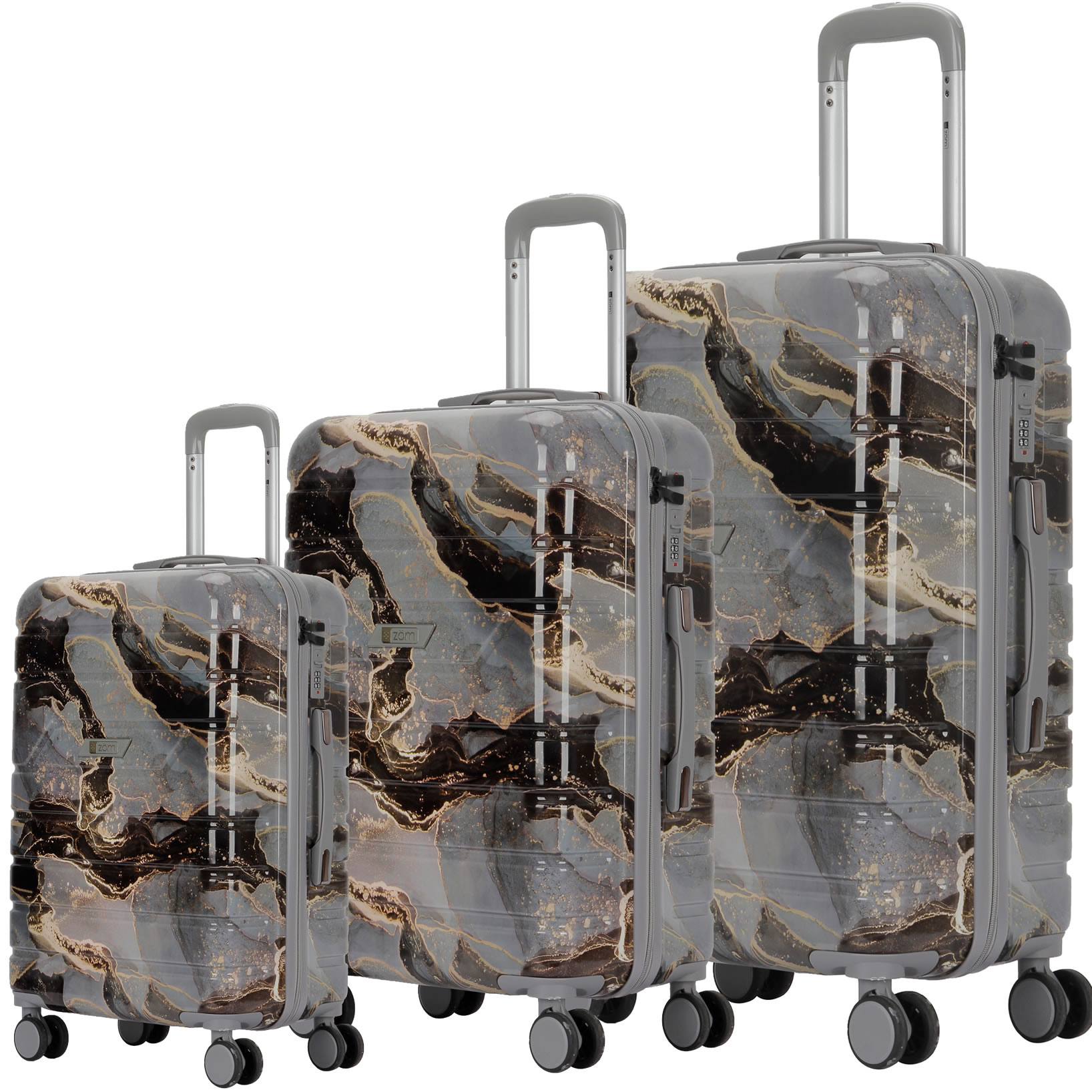 ZOM VALIJAS RIGIDAS ZL-S628MB - SET X3 MEDIDAS - MARBLE VULCANO