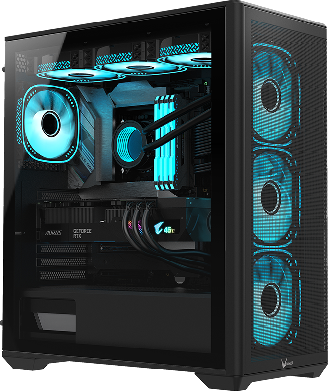 GABINETE GAMER FORMULA V AIR POWER G5 PLUS BLACK (ATX/MATX/ITX + 4 FANS FRGB)