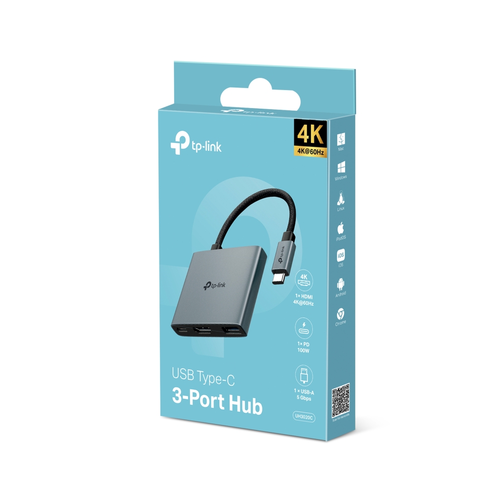 HUB USB TIPO-C 3 EN 1 HDMI/USB/USB C UH3020C