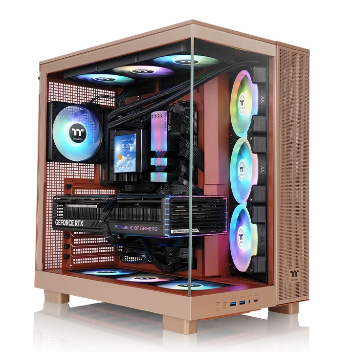 GABINETE THERMALTAKE VIEW 380 XL MID-TOWER TG X2 FAN ARGB X1 REVERSE FAN X3 GR