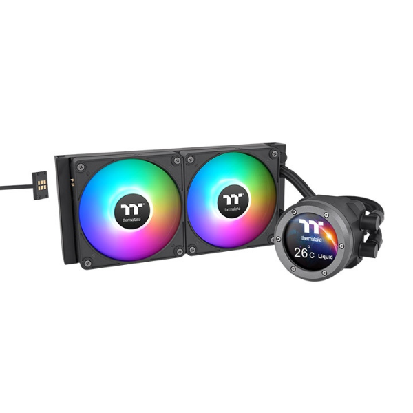 WATER COOLING THERMALTAKE TH240 V2 ULTRA EX ARGB SYNC AIO 240MM BLACK WATER BLOCK 2.1INCH LCD