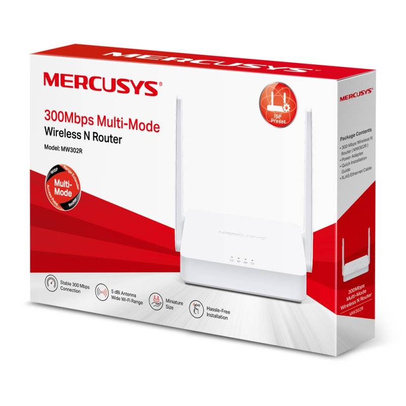 ROUTER WIRELESS MERCUSYS 300MBPS N 2 ANTENAS