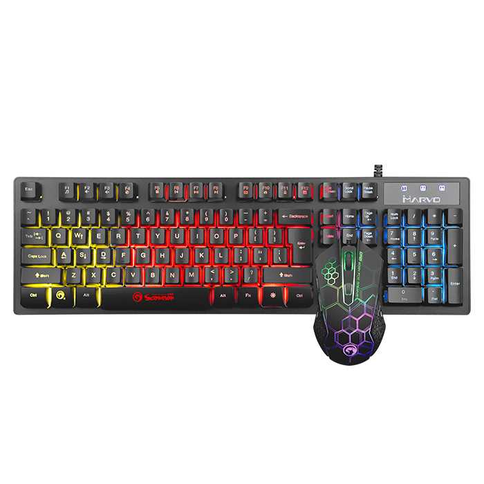 COMBO MARVO KM409 TECLADO MOUSE LED 7 COLOURS 3200DPI