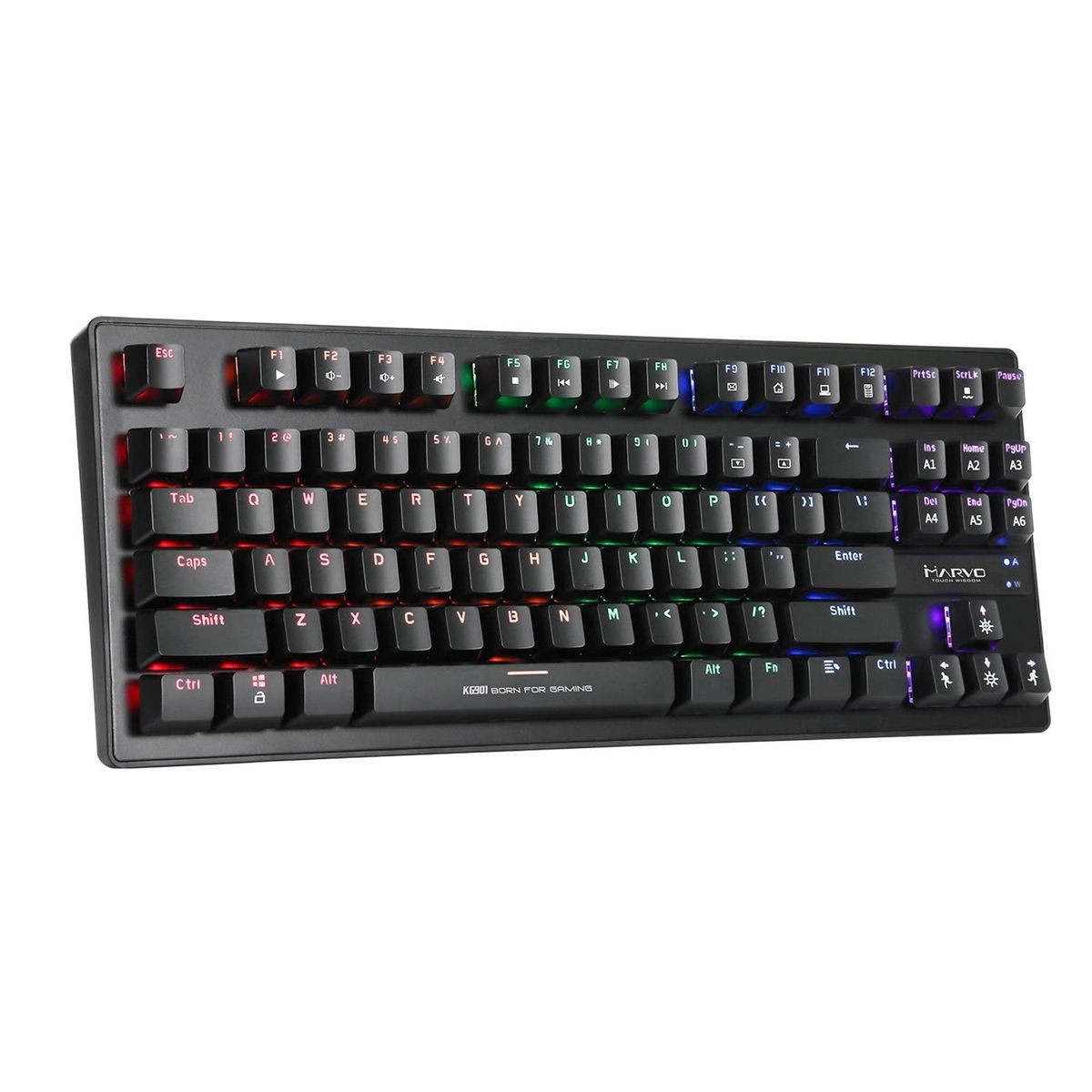TECLADO MARVO MECANICO TKL KG901 BLUE SWITCH RGB